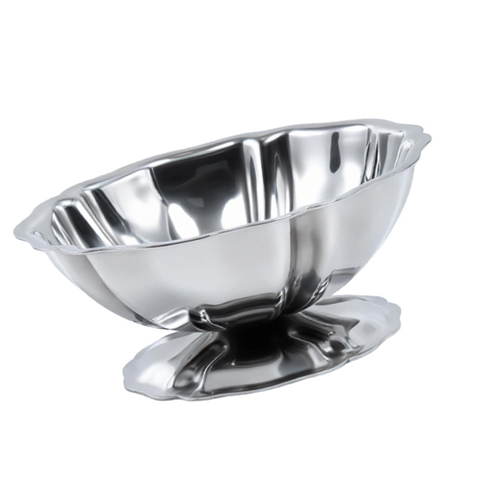 HZBB Multipurpose Footed Stainless Steel Dessert Bowl Ice Cream Puddings Serving Cup for Restaurants and Family Gatherings Dessert