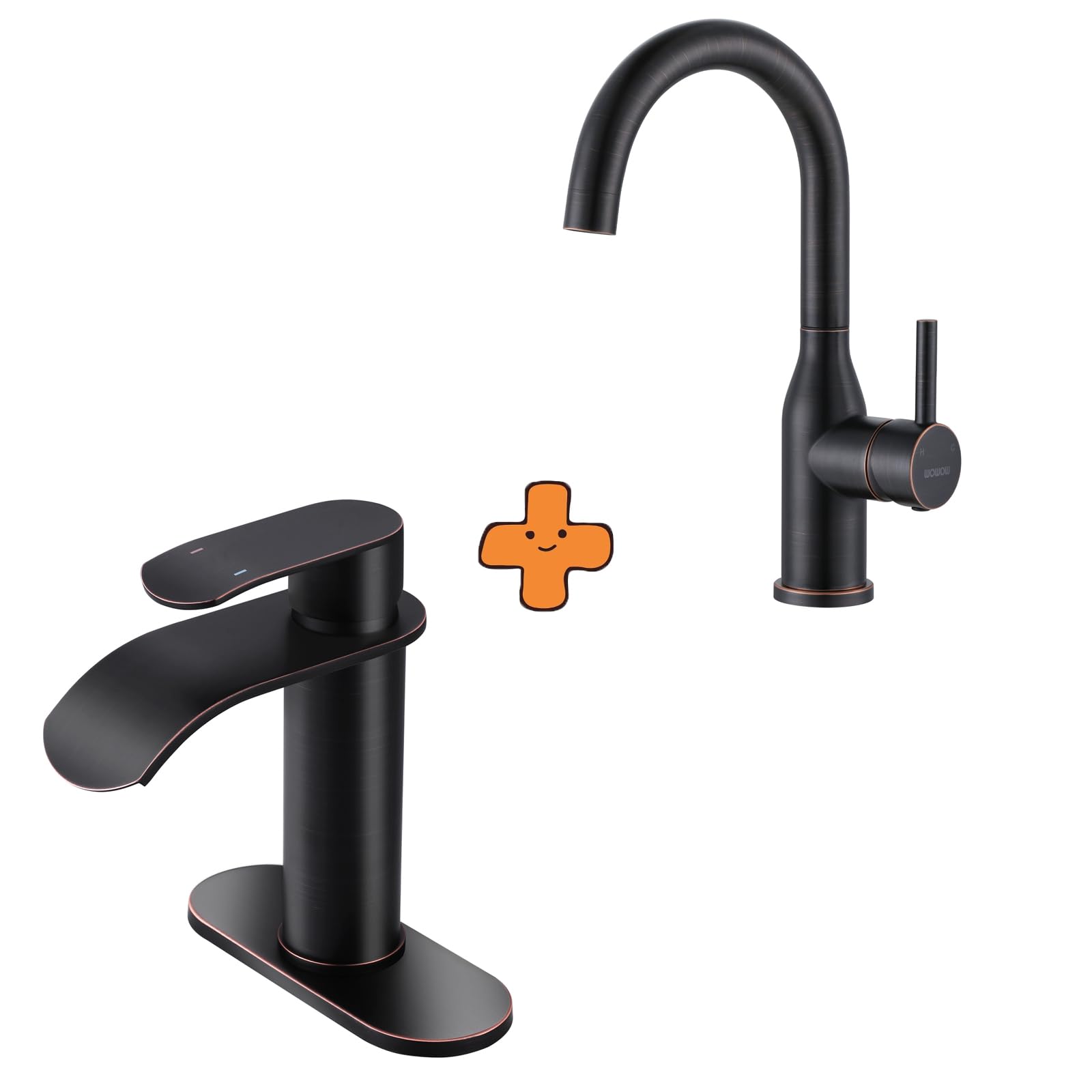 Jnfidosr Bronze Oiled Rubbed Waterfall Bathroom Faucet 3 Holes 8Inch Widespread Bathroom Sink Faucet And Bar Faucet Single Handle Bar Sink Faucet Oiled Rubbed Rv Kitchen Faucet