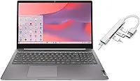 Lenovo IdeaPad 3i Chromebook 39.6 cm FHD 1920 x 1080 Display | Intel Celeron N4500 1.1GHz | Intel UHD Graphics | Câmera | Cinza | 4GB RAM | 64GB SSD | Chrome OS | Pacote com hub USB 3.0