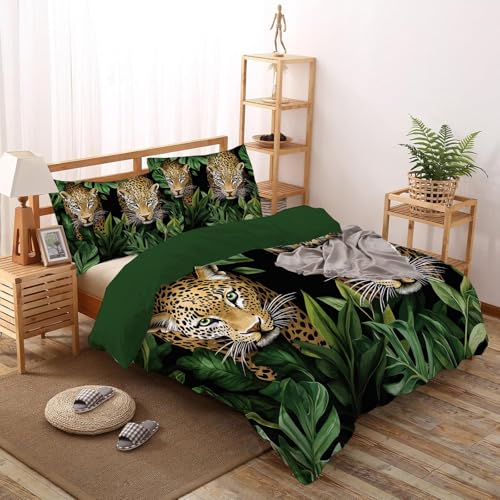 Parure de lit léopard 220x240 cm pour une chambre style jungle urbaine