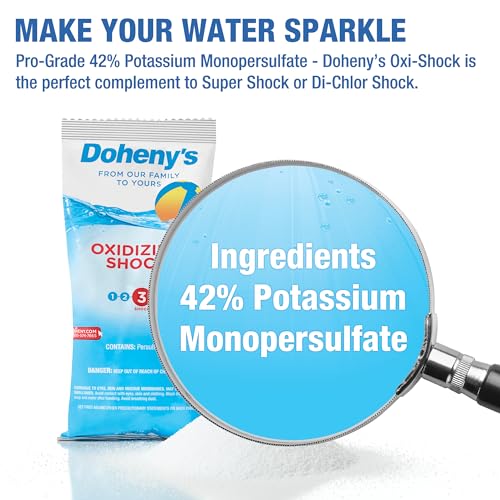 Image of Doheny's Chlorine-Free Oxidizing Shock | Fast-Dissolving | Removes Chloramines & Boosts Free Chlorine | Safe to Swim 15 Minutes After Application | 24 x 1lb Bags (24lb Total)