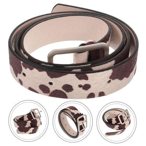 BESPORTBLE Adjustable Cow Print PU Leather Belt for Women Western Style Waistband for Jeans and Pants Lightweight Cowgirl Fashion Accessory in3