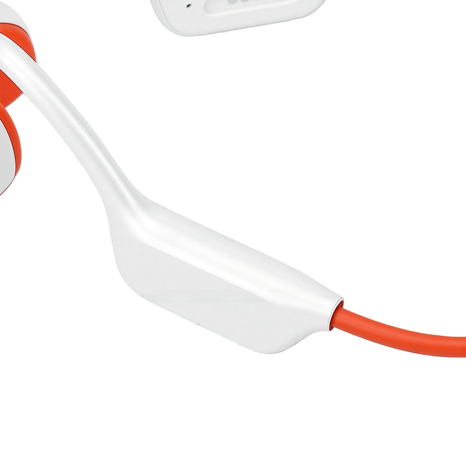 Cuffie a Conduzione Ossea per Nuoto, Auricolari Sportivi a Orecchio Aperto IPX8 con Lettore MP3 da 32 GB, per Piscina, Corsa, Palestra e Sport Acquatici (Bianco Arancio)