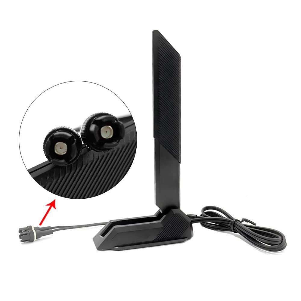 Gintai Antenne WiFi 7 Amplifiers Tri-Bande 6GHz/5GHz/2.4GHz WLAN Antenne WiFi PC pour WiFi 7 Carte,12dBi Bluetooth 5.4,Base Magnétique, Amplificateur Signal 802.11be pour PC/Routeur/Carte PCI