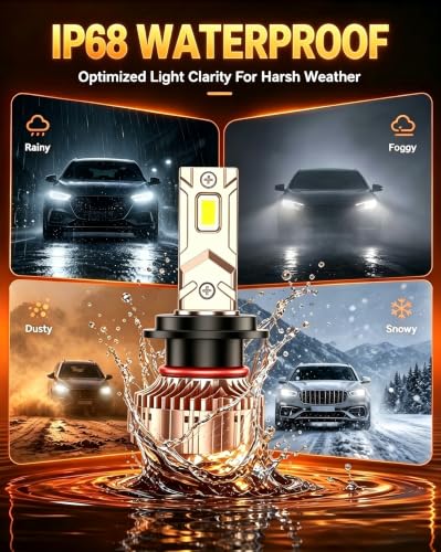 Image of SEALIGHT H7 Bulbs 84,000LM 900% Brightness Light Bulbs, 6500K Cool White Bulbs with 25000RPM Fan, Plug and Play ATV /UTV, 10-Year Extended Lifespan IP68 Waterproof, Pack of 2