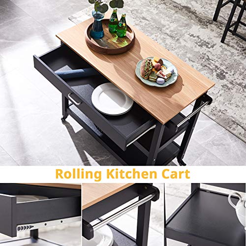 image for Smile Back Kitchen Island with Wheel, 40’’ x 20’’ Kitchen Isla