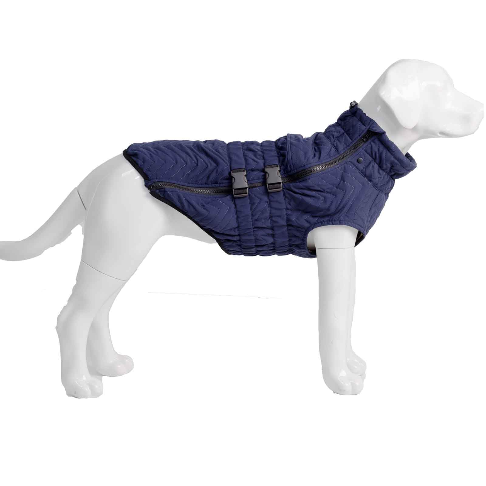 Hund Wintermäntel, Winddichte Hundeweste, Sehr Warm Für Den Winter Und Kaltes Wetter, Haustier Skifahren Kostüm Ärmellose, Für Kleine, Mittlere Hunde,Blau,XXL