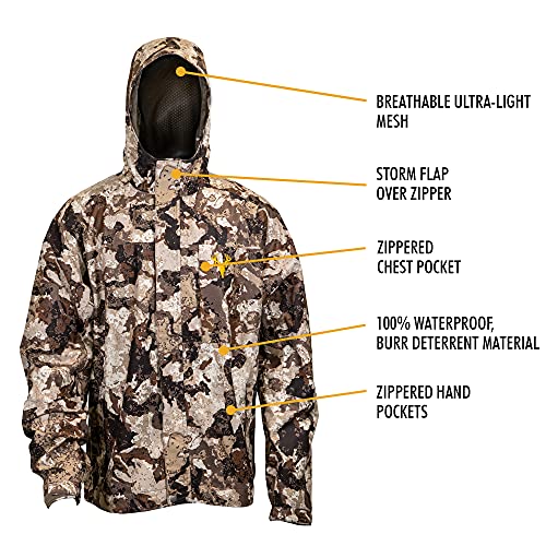 HOT SHOT Men’s Camo Rain Jacket, Breathable Lightweight Jacket with Waterproof Hood for Hunting, Fishing, Hiking, Camping2