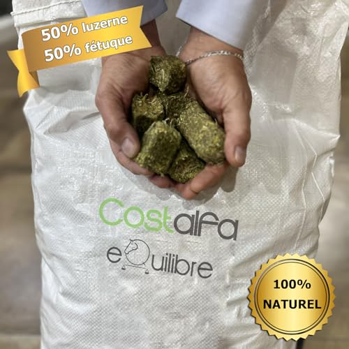 Costalfa Equilibre 20 kg, 3 x 20 kg, Pferdefutter, Nahrung für Pferde, Mischung aus Luzerne und Schwingelheu, Hochfutter für Pferde, stärkt das Immunsystem