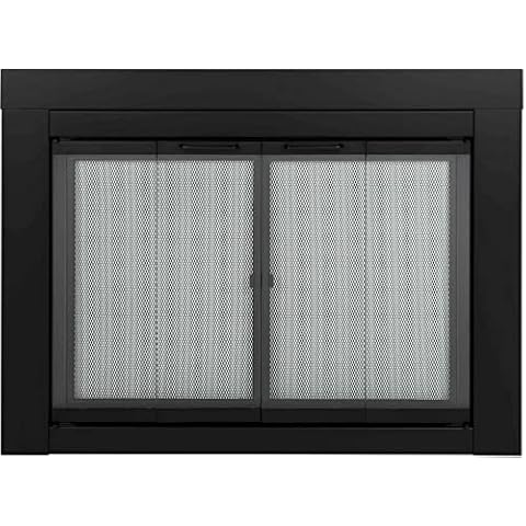29 1/2" H Fireplace Glass Door with Screen ( Black ) Cover