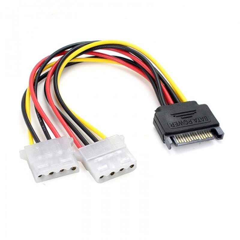 30 cm 15 pin sata erkek to 2x 4 pin dişi molex kablo 15 pin erkek 2x 4 pin dişi molex 30 cm sata kablo