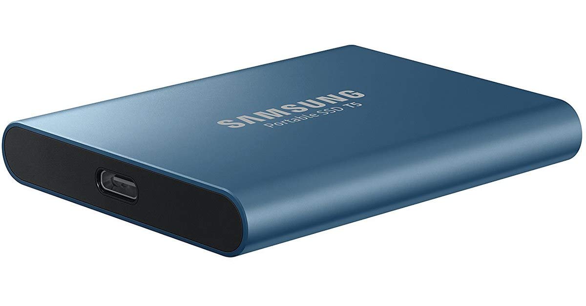 Samsung T5 500 GB USB 3.1 Gen 2 10 Gbps Type-C External Solid State Drive Portable SSD Alluring Blue