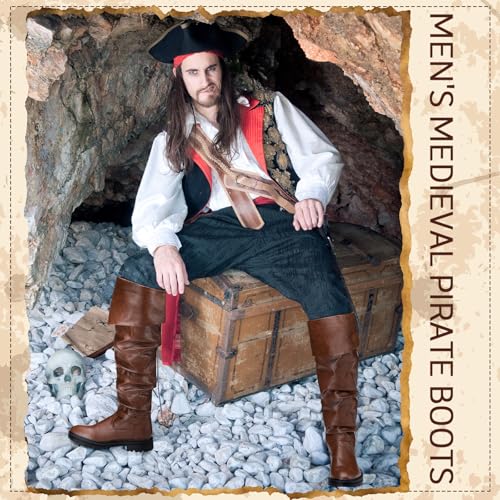 Image of Ramede Pirate Costume Boots Men Medieval Renaissance Boot Adult
