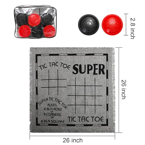 Juego de Damas Gigante y Tres en Uno con Tapete Reversible miniatura 2