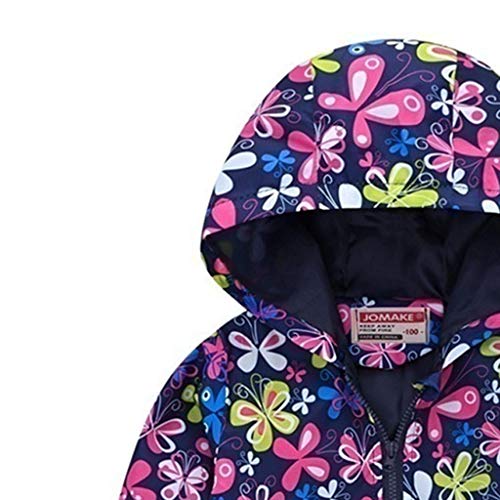 Toddler Boys Windbreaker Long Sleeve Floral Windproof Coats Casual Zip Hooded Jacket (Navy, 2-3 Years)3