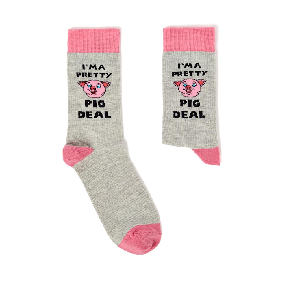 Urban Eccentric Unisex Multi I'm A Pretty Pig Deal Socks | Gift | 1 Pair | Cotton Rich Socks | Premium Socks | Novelty | Gifts