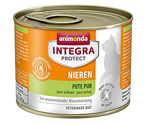 animonda Integra Protect Nierkatten, nat voer bij nierinsufficiëntie, pure kalkoen, 6 x 200 g