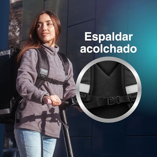 Boolanga Bolsa de Reparto Isotérmica 89L • Mochila Térmica Extensible Gran Capacidad • 100% Impermeable Tarpaulin 500D • Bandas Reflectantes • Plegable y Ergonómica para Entregas, Negro - imagen 6