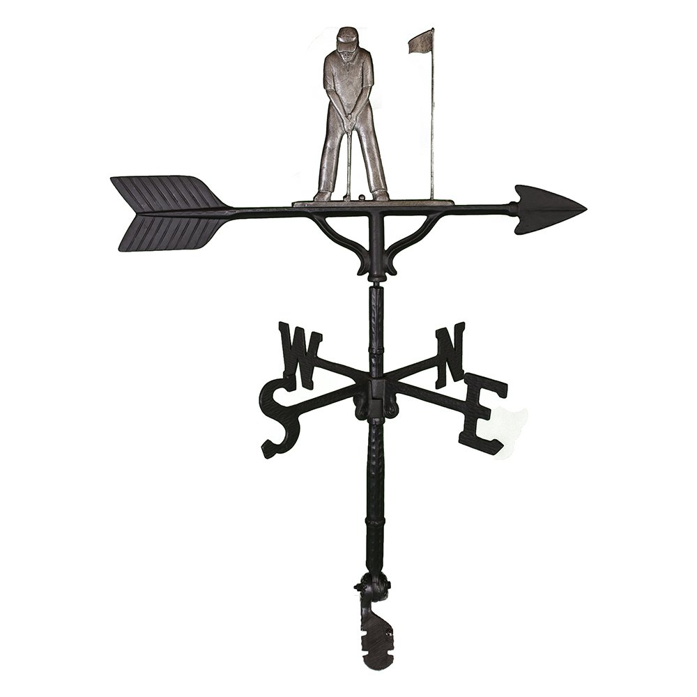Montague Metal Products 32-Inch Weathervane with Swedish Iron Putter Ornament