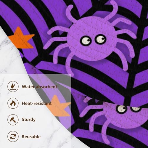 Dessous de plat araignée violette Halloween (lot de 3) de 38,1 cm