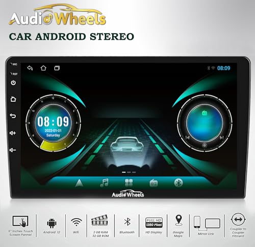 Image of Audio Wheels TS-7 Android Car Stereo with 2GB /32GB RAM & ROM Touch Screen Car Radio /BT /GPS Navigation Car Multimedia Audio and Video Player (10 Inch Android Screen)