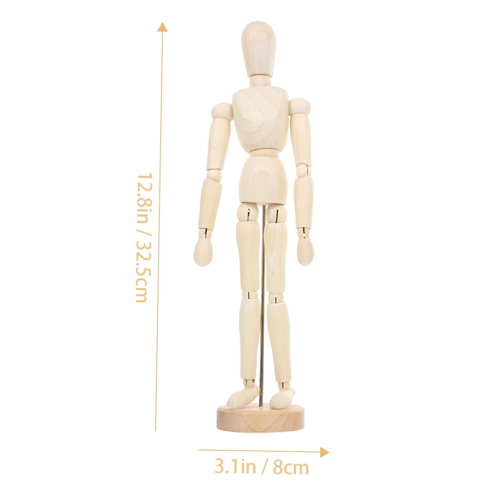 HOMSFOU 3pcs Movable Puppet Model Wooden Blank Unfinished Adornment for Crafting Sketching Home Decoration for Artists and Projects