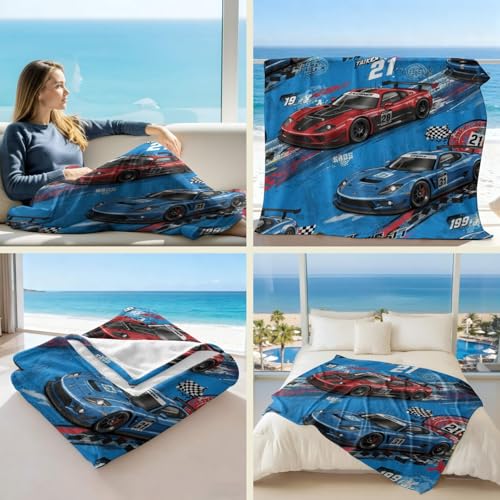 Couverture de course moderne en flanelle 180x200 cm pour canapé et lit