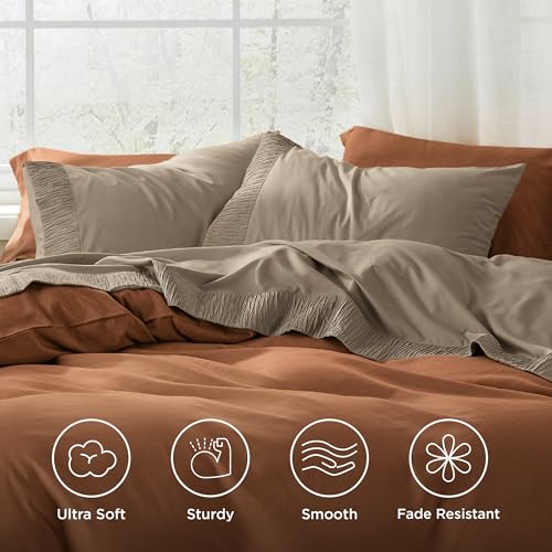 Image of Bedsure Full Size Bed Sheets - 4 Pieces Soft Full Sheet Set - Breathable & Cooling - Hotel Luxury - Easy Care Polyester Microfiber Bedding for Women, Men, Light Khaki