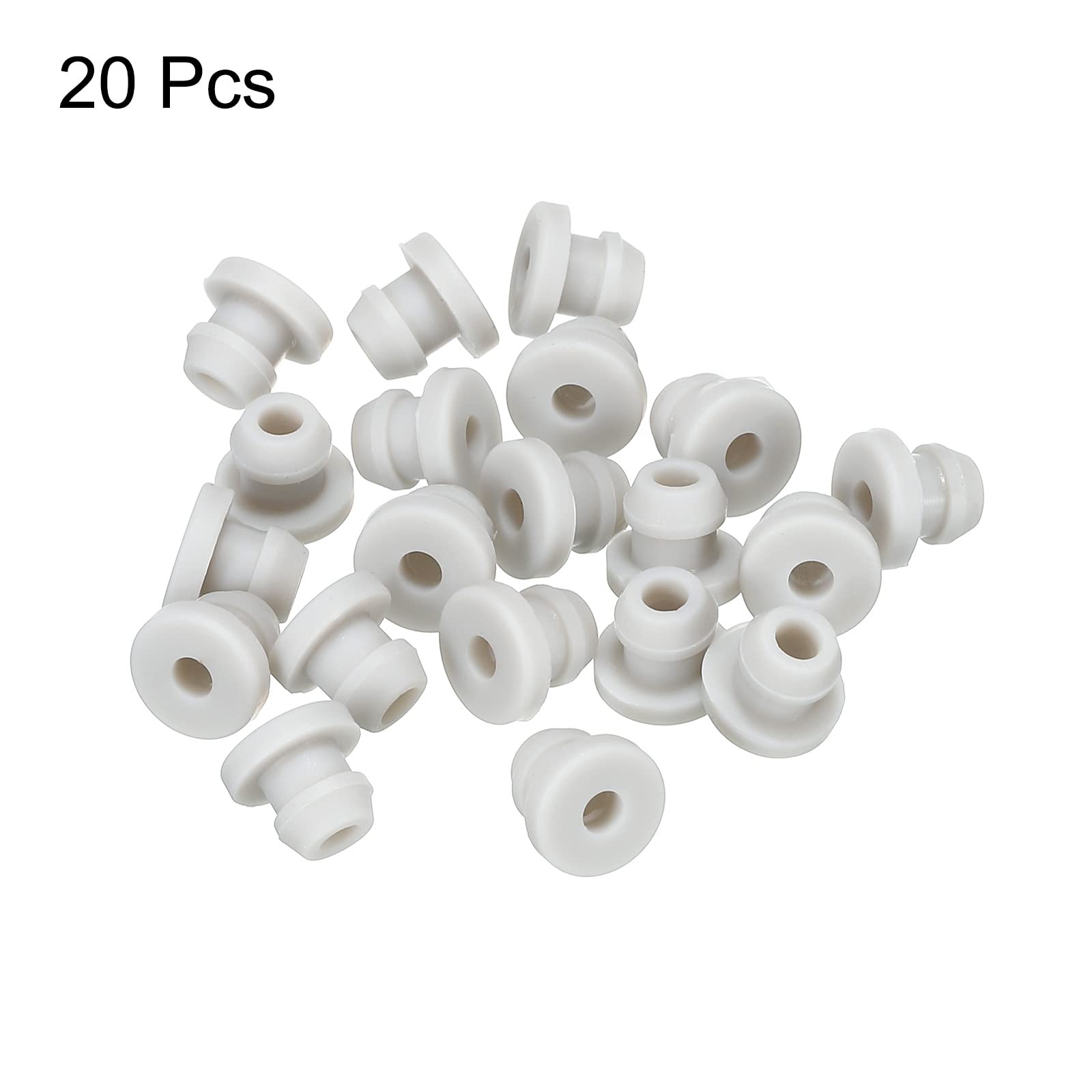 20 Passacavo In Gomma - Diametro 8mm, Per Cavi Elettrici, Antigraffio, Grigio - Foto 7