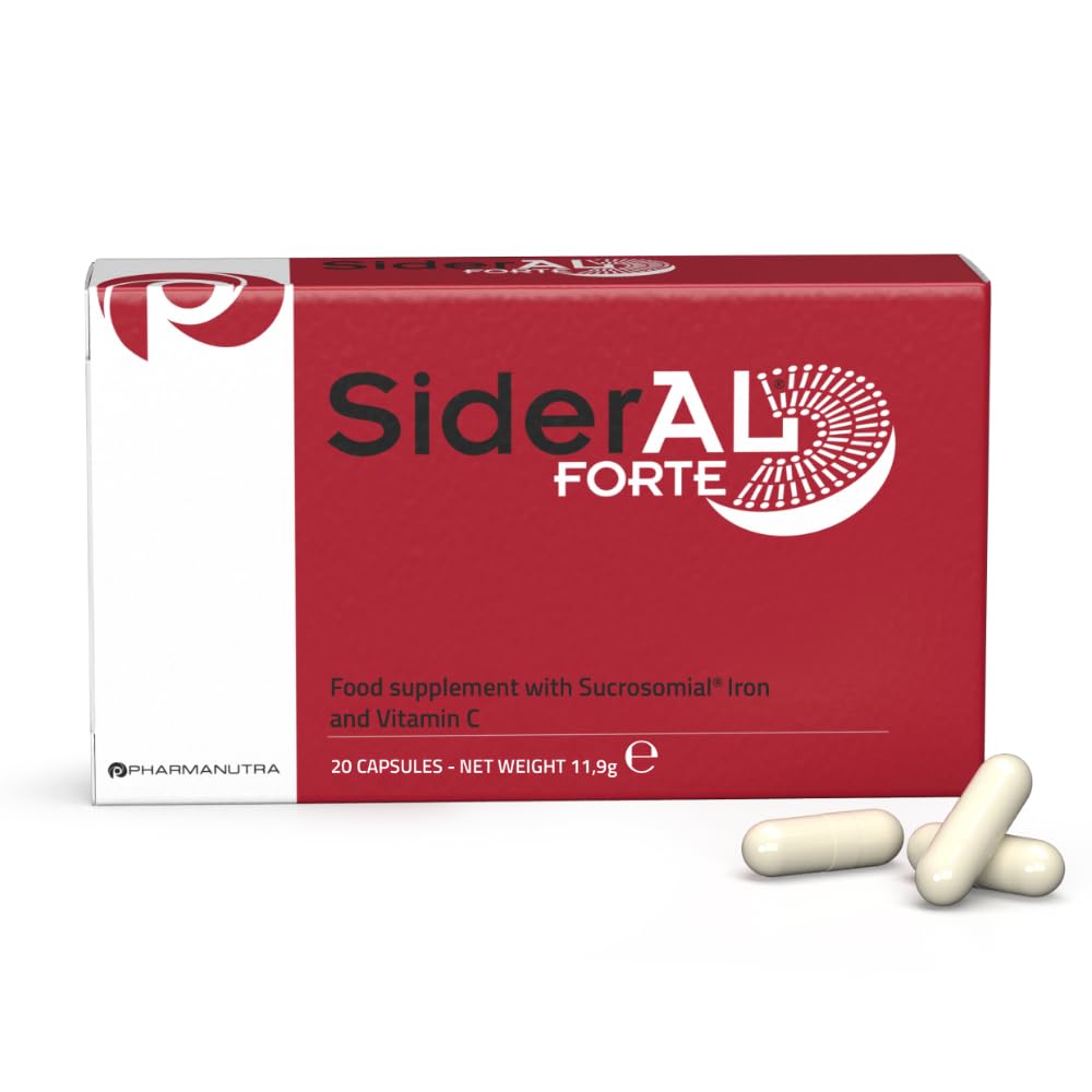 Sideral Forte 20 Capsules - Sucrosomial Iron plus Vitamin C Food Supplement for Adults to Support Normal Red Blood Cell Formation, Oxygen Transport and Reduced Tiredness