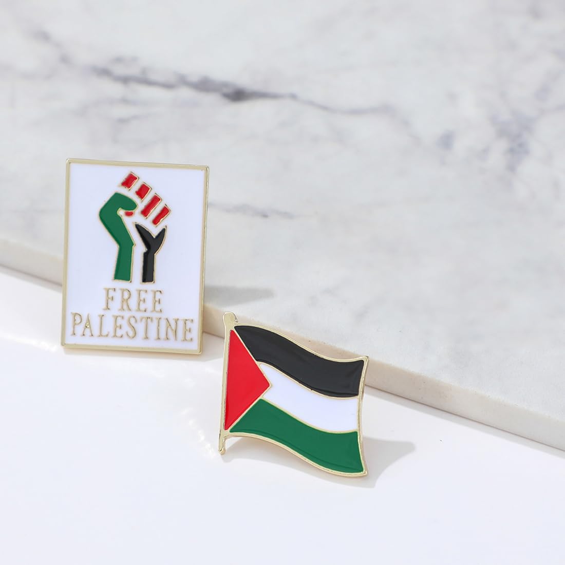 Insignias bandera palestina 2 piezas alfileres medallas pulseras sombreros
