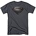 Trevco Men's Superman Man of Steel Desaturated T-Shirt, Charcoal, XX-Large