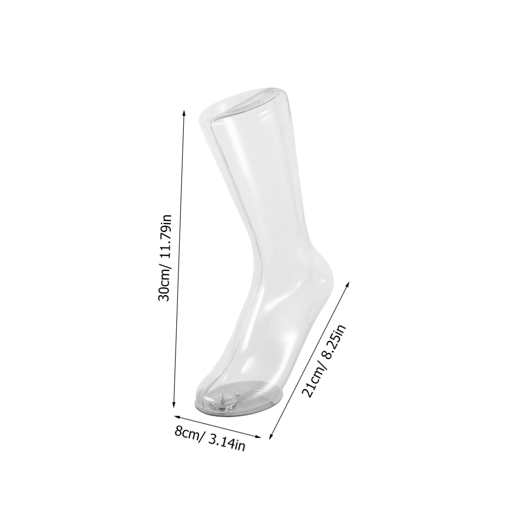 Unomor Transparent Female Foot Display Model Plastic Sock Mannequin Stand for Authentic Presentation for Retail and Photography Use