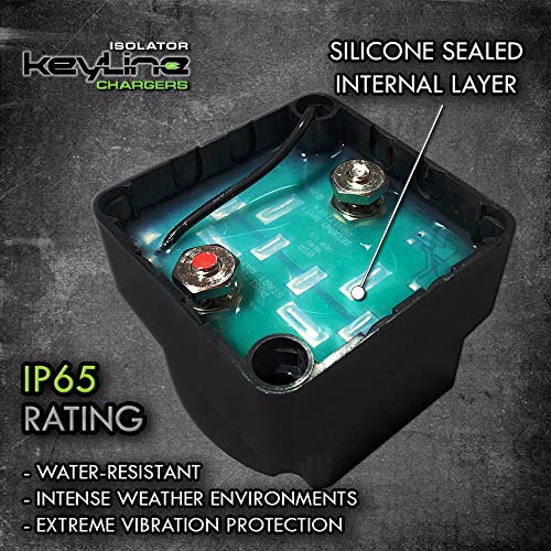 12V 140 Amp Dual Battery Smart Isolator & ATV UTV Wiring Kit by KeyLine Chargers - Voltage Sensitive Relay - VSR
