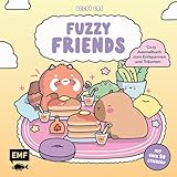 Fuzzy Friends – Cozy Ausmalbuch zum Entspannen und Träumen: Für Erwachsene, Teenager und Kinder mit über 50 Stickern