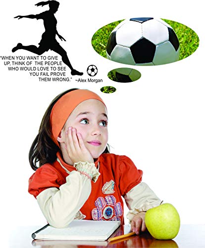 Alex Morgan Wall Decals For Kids Bedrooms Unique Us National Girls Soccer Stickers For Bedroom Sports Designs Vinyl Art Decor For Childrens Walls Cute Girl Alex Morgan Quote Quotes Size (10X10 Inch) #TOP2