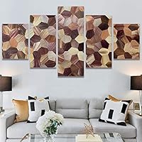 SIGNWIN 5 Panel Canvas Wall Art Modern Art Abstract Closeup Cool Line Minimalism Minimalist Multicolor for Home Decorations Ready to Hang - 60