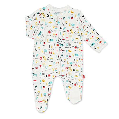 Image of Magnetic Me Footie Pajamas Soft Modal Baby Sleepwear with Quick Magnetic Fastener | Boys and Girls Sleeper Preemie-24 Months