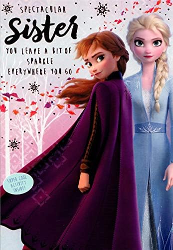 Sister Frozen 2 Birthday Card Hallmark 25531122 Medium : Amazon.co.uk ...
