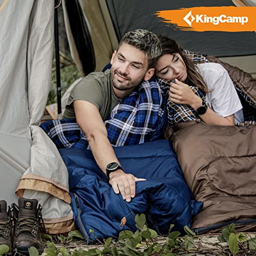 Kingcamp Camping Sleeping Bag 3 Seasons For Adults Warm Large With Compression Sack Backpacking Sleeping Bag Great For Hiking Backpacking Outdoor Adventures In Cold Weather Navy Right Zipper #TOP5