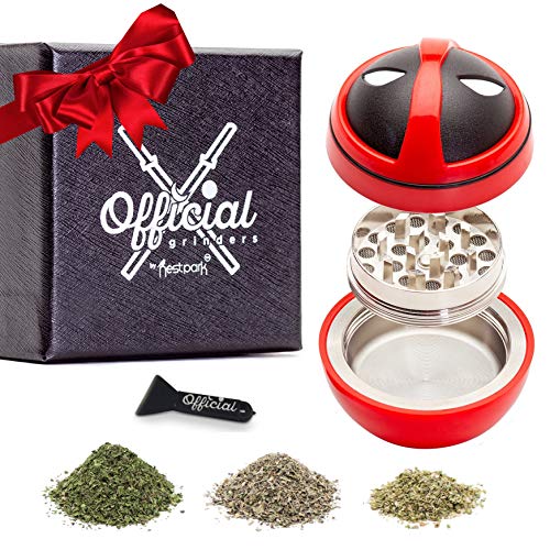 Deadpool Herb Grinder With BONUS Scraper - Marvel Gifts, Deadpool Gifts - Cool Grinders For Herb - 3 Piece Grinder, 2.2 inches by Nestpark - Thumbnail 5