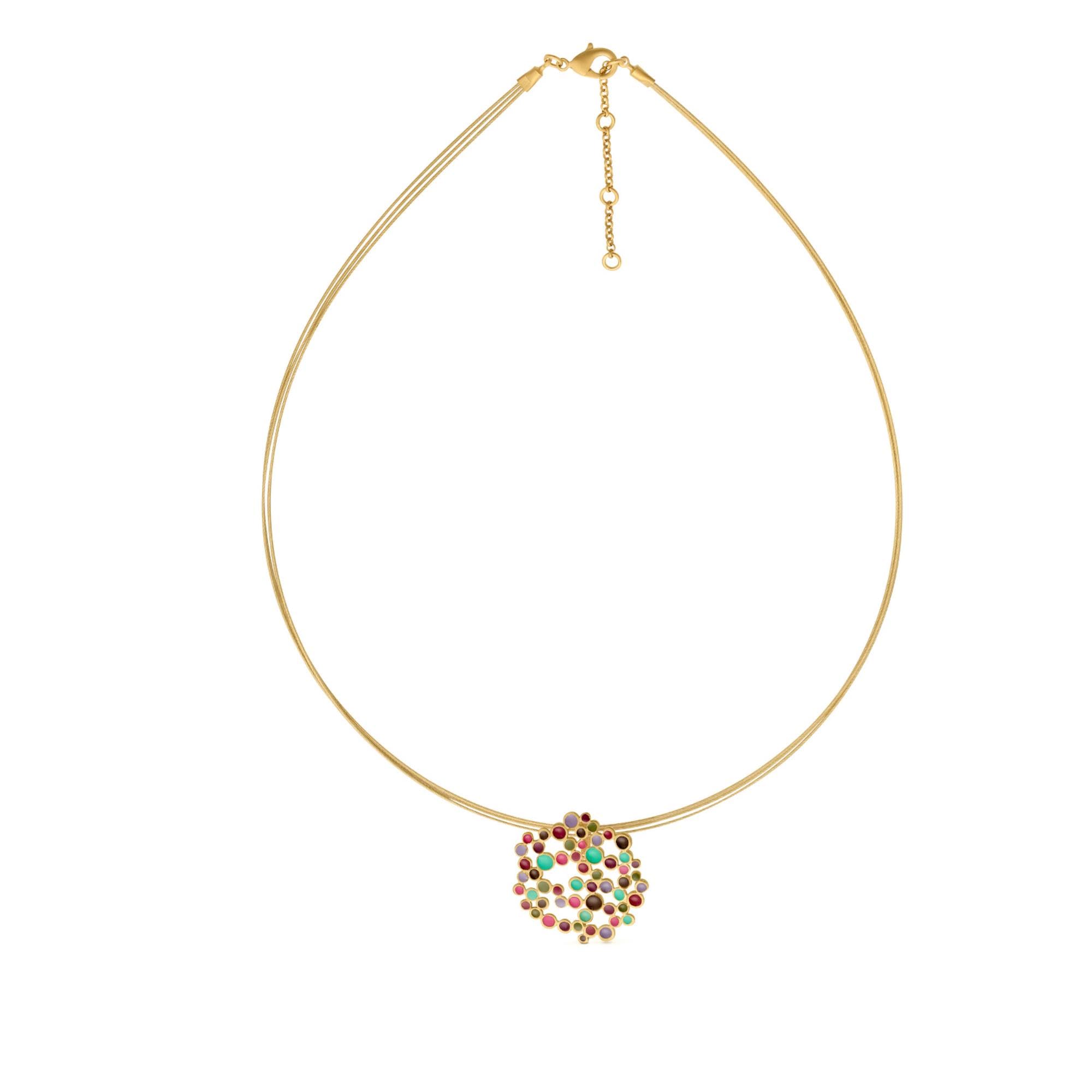 COLLAR DORADO CANDY COLOURS | Diseñado por Joidart | Colección Candy Colours | Metal con baño de oro de 24 K | Collar con cable de acero de color dorado