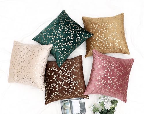Image of RD TREND Premium Velvet Cushion Covers Set of 5 | Soft Embroidered Decorative Throw Pillow Covers for Sofa, Bed & Living Room | Cushion Cover 16 inch x 16 inch (40x40 cm) Multi