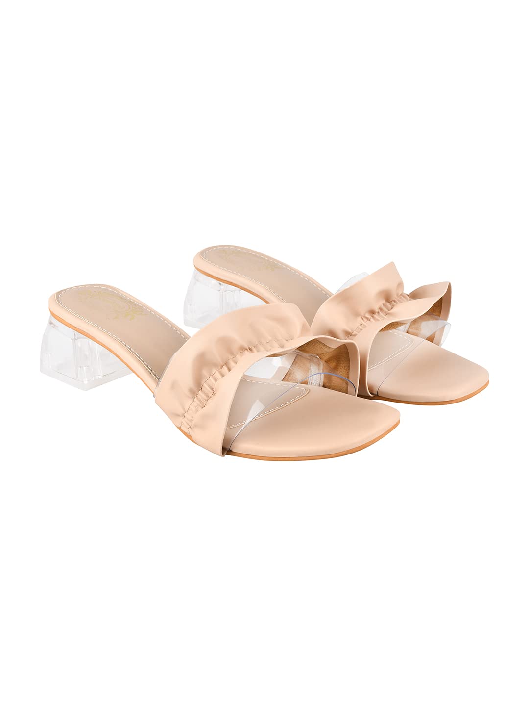 Shoetopia Women & Girls Frill detailed Strap Stylish Block Heels /1297/Beige/UK4 (B0BRBCJCFF) Amazon Price History, Amazon Price Tracker