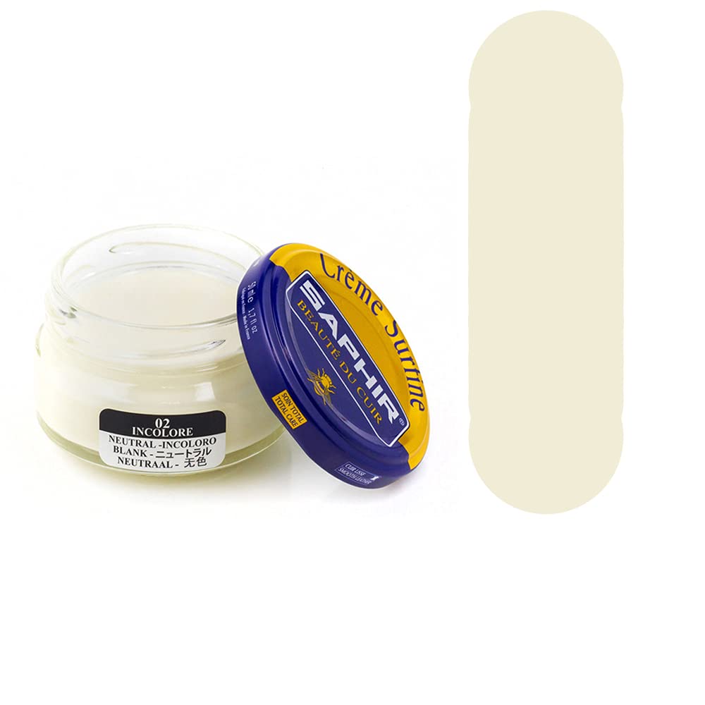 SAPHIR - Pommadier crème surfine cirage cuir pot 50ml incolore