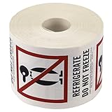 Aviditi Tape Logic 3" x 4", "Refrigerate Do Not Freeze" Red/White/Black Warning Sticker, For Shipping, Handling, Packing, and Moving (1 Roll of 500 Labels)
