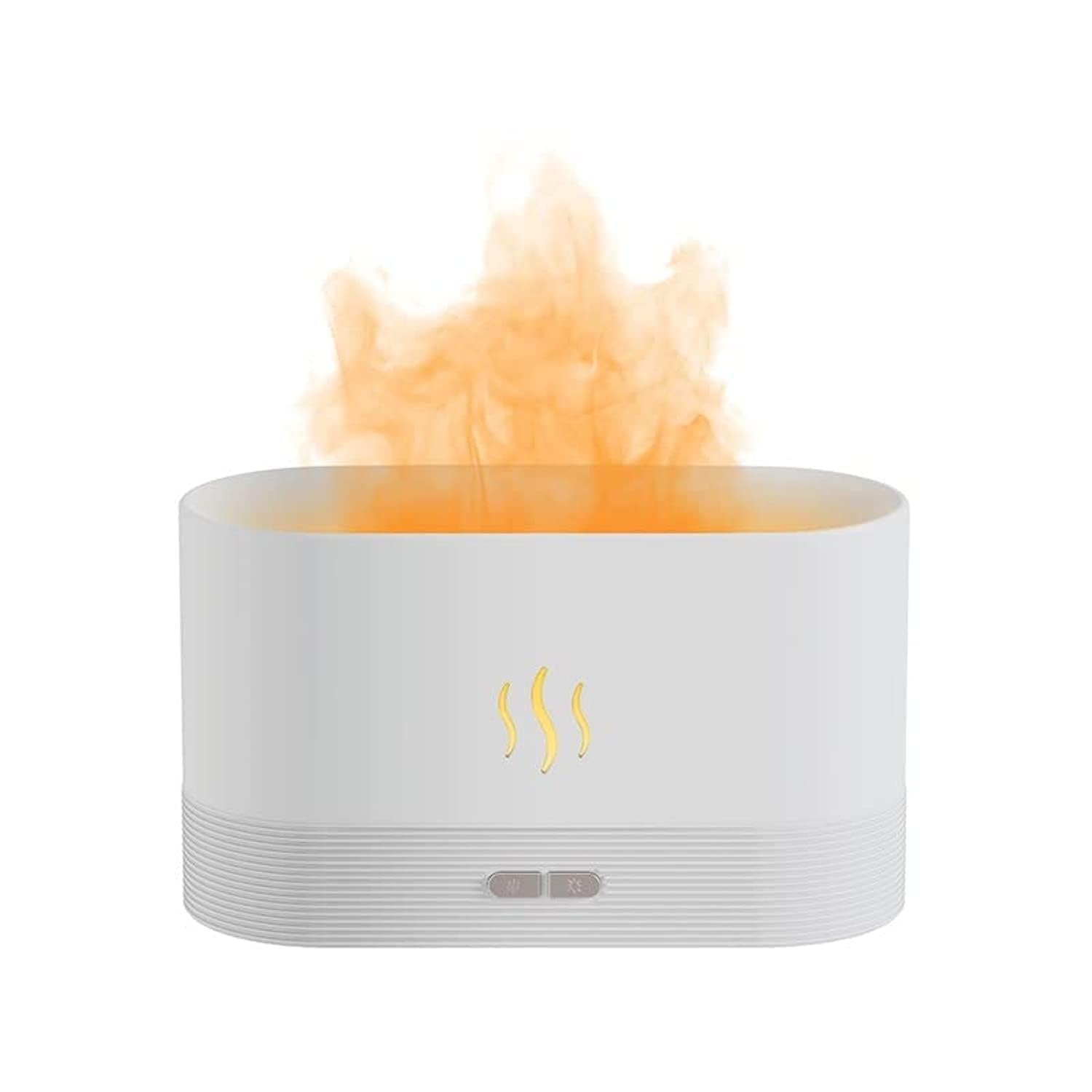 Humidifier Flame Aroma Diffuser Aromatherapy Light Mist Atomizer Auto-Off Protection for Spa Home Yoga Office 180ml (White)