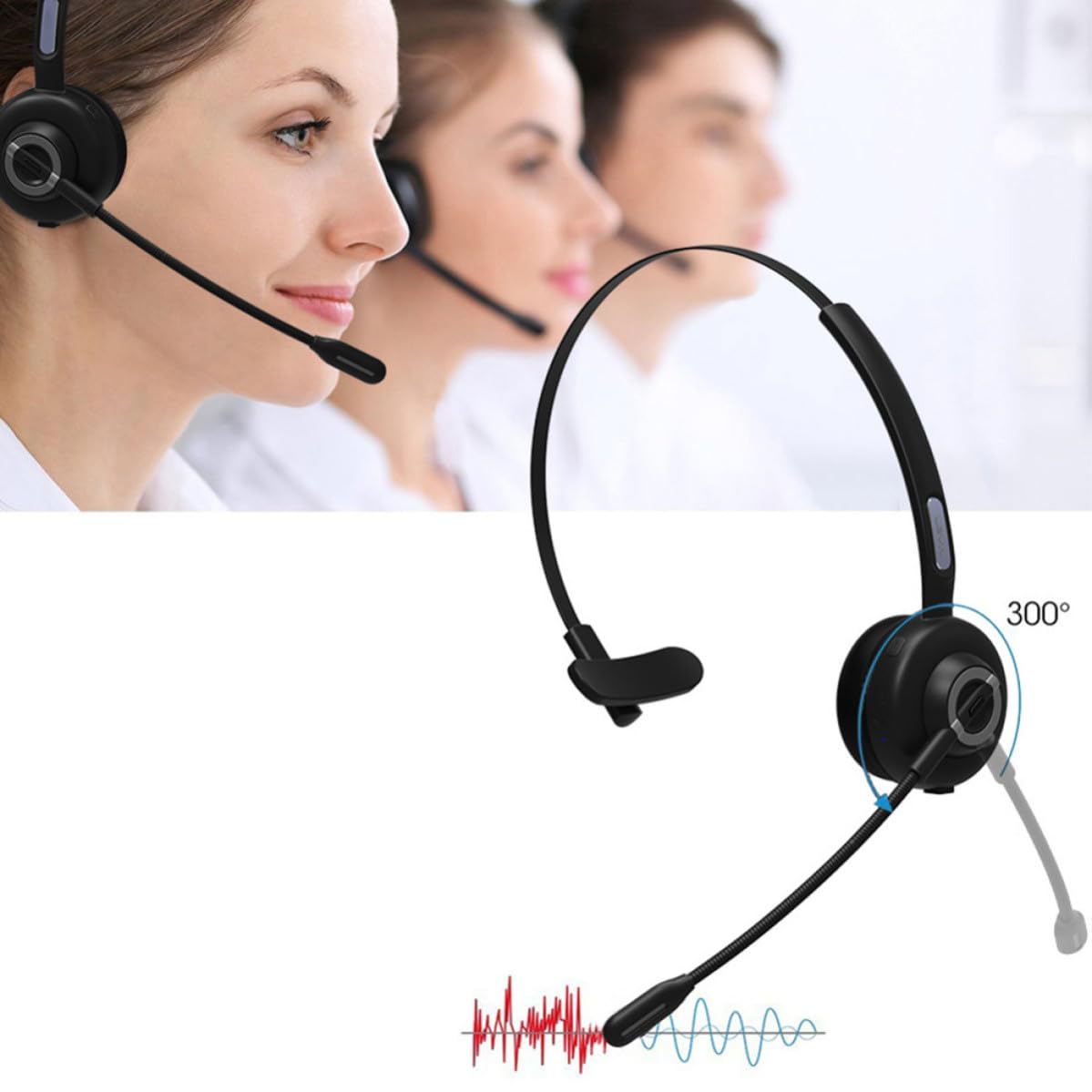 Cuffie Wireless 5.0 Stereo per Ufficio e Musica, Nere | Design Head-mounted, Connessione senza Ostacoli, Set da 1 Pezzo, Struttura Abs Pu Spugna