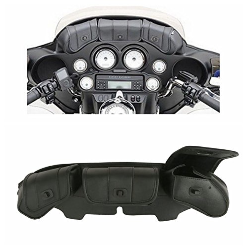Windshield Bag Tri Pouch 3 Pocket For Harley Touring Electra Street Glide 96-13