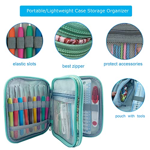 Weabetfu 102pcs Crochet Hooks Set Crochet Hook Kit with Case Ergonomic Crochet Needles for Arthritic Hands and Crochet Accessories Complete Crochet Set for Beginners & Experieced Crochet Lovers